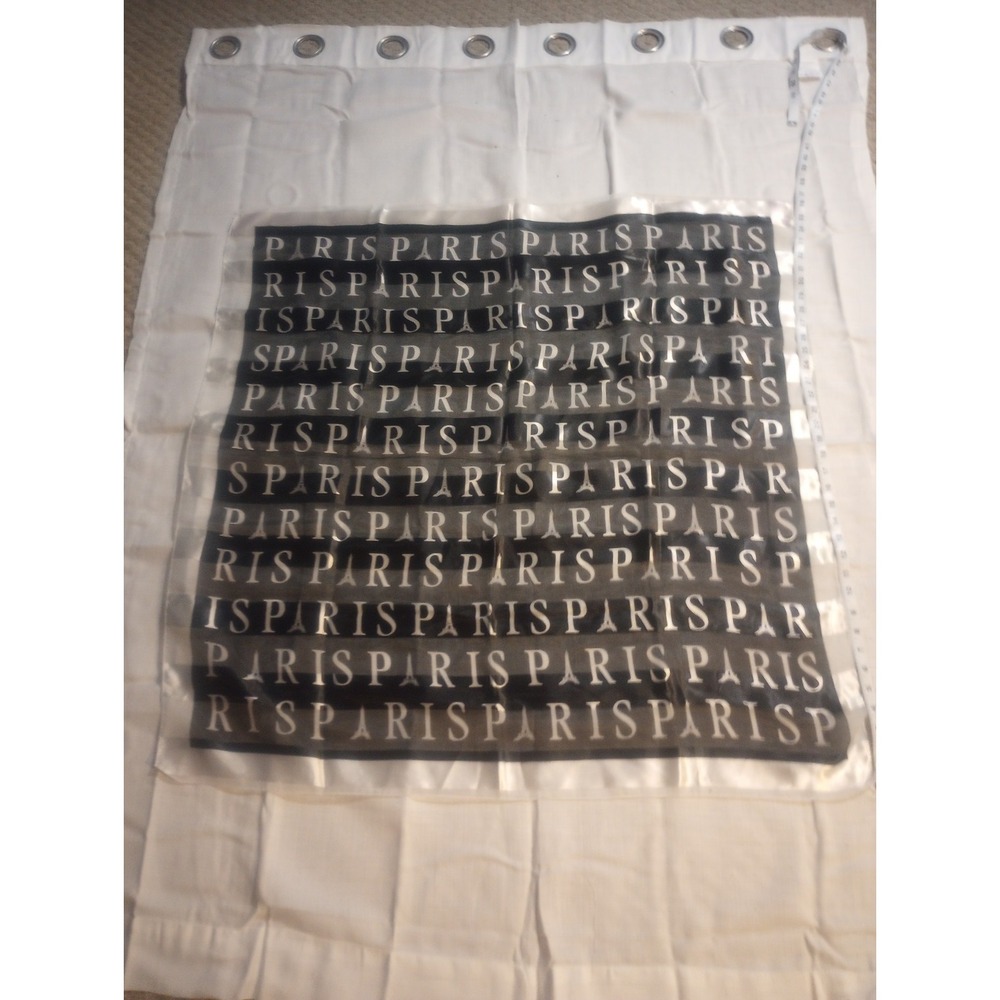 Unbranded 1990s Large Square Paris Scarf 36x37 Black And‎ White